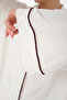 Shirt Collar Ecru Pajama Set - 5