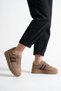 Eloveva Mink Thick Sole Lace-Up Suede Striped Orthopedic Daily Women's Sports Shoes - 8