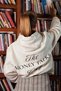 Women's Oversized Cotton Printed Sweatshirt Money Talks Club White - 4
