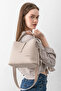 Print Patterned Waterproof 3 Compartment Women's Shoulder Bag Stone 22x20cm Pbu4002 - 7