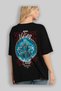 Thrym Arka Printed Black Oversize T-Shirt Men's Women's Cotton Crew Neck T-Shirt - 4