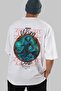 Loke Back Printed White Oversize T-Shirt Men Women Cotton Crew Neck T-Shirt - 6