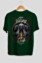 Viking Mythology 24 Back Printed Green Oversize T-Shirt Men Women Cotton Crewneck Tshirt - 2