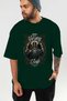 Odin 1 Front Printed Green Oversize T-Shirt Men Women Cotton Crew Neck T-Shirt - 6