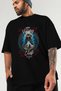 Baldur Front Printed Black Oversize T-Shirt Men Women Cotton Crew Neck T-Shirt - 3