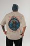 Heimdall Back Printed Beige Oversize T-Shirt Men's Women's Cotton Crew Neck T-Shirt