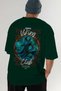 Loke Back Printed Green Oversize T-Shirt Men's Women's Cotton Crew Neck T-Shirt - 7