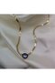Steel Italian Flat Zircon Single Stone Chain Necklace - 3
