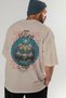 Thor Back Printed Beige Oversize T-Shirt Men's Women's Cotton Crew Neck T-Shirt - 7