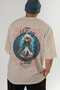 Baldur Back Printed Beige Oversize T-Shirt Men's Women's Cotton Crew Neck T-Shirt - 6