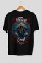 Freyja Back Printed Black Oversize T-Shirt Men's Women's Cotton Crew Neck T-Shirt - 2