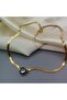 Steel Italian Flat Zircon Single Stone Chain Necklace - 2