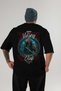 Freyr Back Printed Black Oversize T-Shirt Men's Women's Cotton Crew Neck T-Shirt