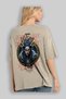 Viking Mythology 18 Back Printed Beige Oversize T-Shirt Men Women Cotton Crew Neck T-Shirt - 3