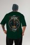 Odin 2 Back Printed Green Oversize T-Shirt Men's Women's Cotton Crew Neck T-Shirt