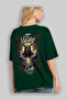 Viking Mythology 9 Back Printed Green Oversize T-Shirt Men Women Cotton Crewneck Tshirt - 4