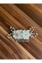 Floral Pearl Bridal Hair Comb with Crystal Stones Wedding Accessory - 7
