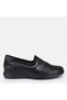 Large Size Women's Padded Shoes Genuine Leather 41-42-43-44-Black Leather - 8