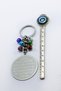 Seven Chakra Evil Eye Beaded Steel Plate Ayet'El Kürsi Felak Nas İhlas Keychain - 5