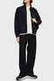 Cotton Blend Regular Fit Zippered Stand Collar Logo Sweat Men's Sweat Em004534 Af13 - 2