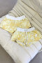 Camo Yellow Camouflage Patterned Strapless Shorts 2-Piece Top and Bottom Set - 4