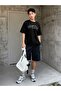 Boston Masacnuseit T-shirt - Black, Printed, Crew Neck, Oversize, Short Sleeve, Loose - 4