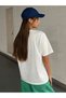 Up Desm T-Shirt - White Printed Oversize Crew Neck Printed Short Sleeve - 4