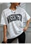 Washington-white, Printed, Crew Neck, Oversize, Short Sleeve, Boyfriend, Loose - 4