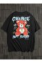 Change Not Bound Bear -black, Printed, Crew Neck, Oversize, Short Sleeve, Boyfriend, Loose - 3