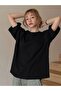 Fructification T-Shirt - Black Printed Crew Neck Short Sleeve Loose - 2