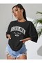 Brooklyn 1898 New York T-shirt -black, Printed, Crew Neck, Printed, Short Sleeve, Boyfriend, Loose - 6