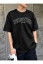Boston Masacnuseit T-shirt - Black, Printed, Crew Neck, Oversize, Short Sleeve, Loose - 3