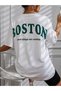 Boston Good Things T-shirt -white, Printed, Crew Neck, Printed, Short Sleeve, Boyfriend, Loose - 5