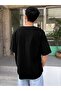 Boston Masacnuseit T-shirt - Black, Printed, Crew Neck, Oversize, Short Sleeve, Loose - 2