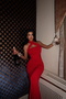 Red Coraline Multi Tie-Detail Maxi Evening Dress Sandy Fabric ATE-2386 - 2