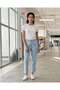 Women Blue Solid Elasticated Jeans - 2