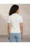 Women White Polo Rib T-Shirt - 5