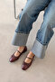 Maxy Women's Bow Detail Wrinkled Leather Ballerinas Burgundy - 4