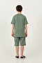 Top Front Middle Sailing Print Bottom Left Leg Print Boys' Shorts - T-Shirt Set - 4