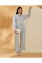 Women Blue Button Front Blouse - 6