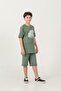 Top Front Middle Sailing Print Bottom Left Leg Print Boys' Shorts - T-Shirt Set
