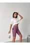 Women's High Waist Gathering Pocket Shorts Sports Leggings - 6