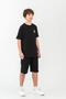 Top Front Embroidered Back Printed Bottom Left Leg Embroidered Boys' Shorts - T-Shirt Set - 2