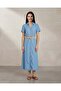 Women Blue Tencel Dress - 3
