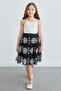 Elastic Waist Brode Embroidered Girls' Skirt - 2