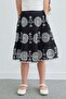 Elastic Waist Brode Embroidered Girls' Skirt - 4