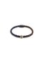Royal Contrast Genuine Leather Men's Bracelet – Navy Blue & Brown Dual Colors – Steel Clay with Gold Detail - 2