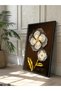 Gold Leafed White Flower One Piece Black Wooden Framed Painting