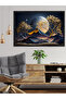Mountain Tree and Moon One-Piece Black Wooden Framed Painting - 2