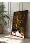 Gold Tree and Birds One Piece Black Wooden Framed Painting